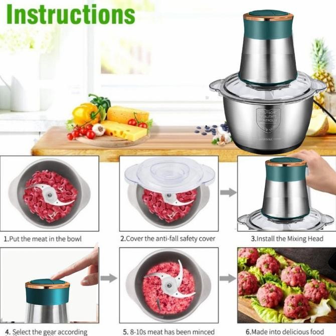 Diskon Blender X2000 Penggiling Daging Dan Bumbu Stainless Steel 250W