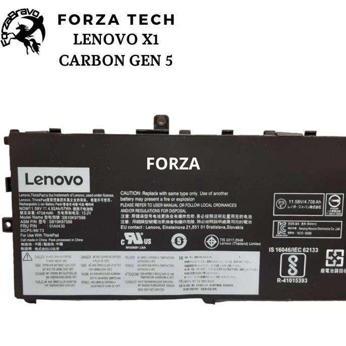 Internal Battery Baterai Original Lenovo X1 Thinkpad Carbon Gen 5 6 New Stok