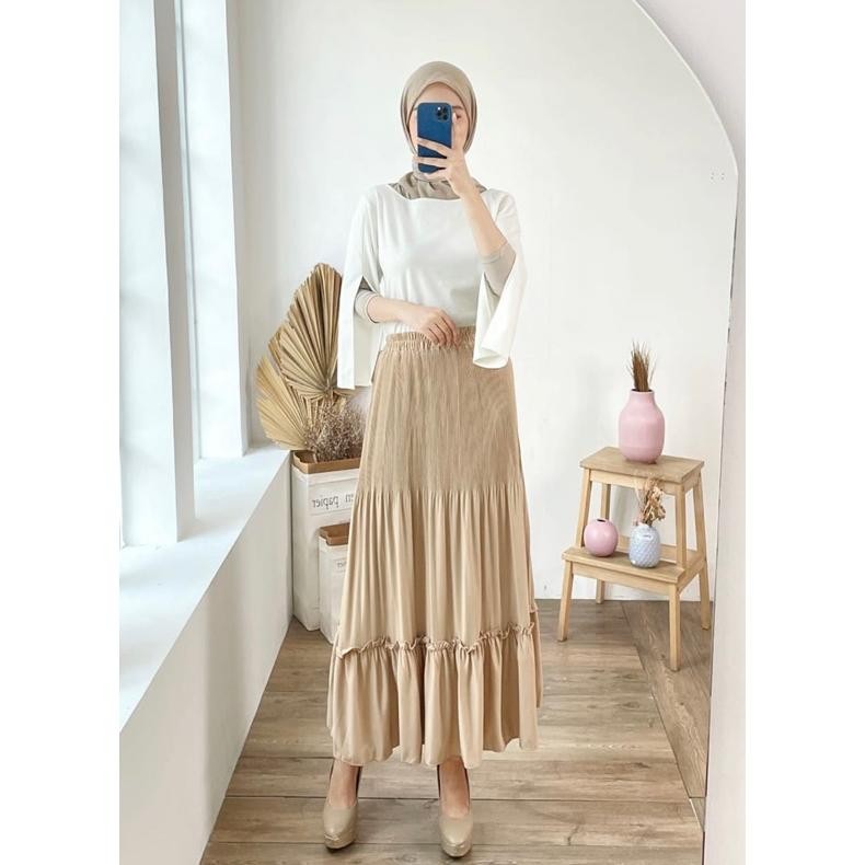 Promo Rok Susun Clara Rok Canda Rok Tutu Tingkat Rok Polos Cantik Kerja Viral Grosir Pgmta Modellano