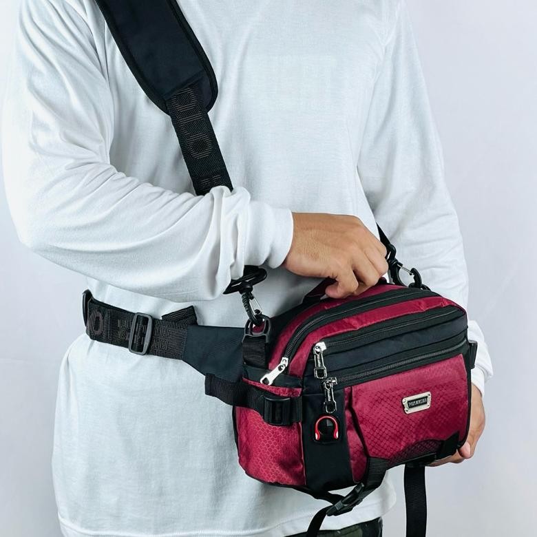 Tas Selempang Pria POLO AMSTAR  Slingbag Tas Kerja  Kuliah Sekolah Simple Ukuran Size Besar
