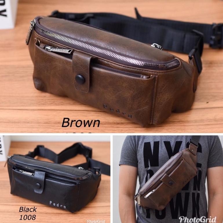 Tas Pria Waistbag pedro 1008 model terbaru Tas pinggang pria