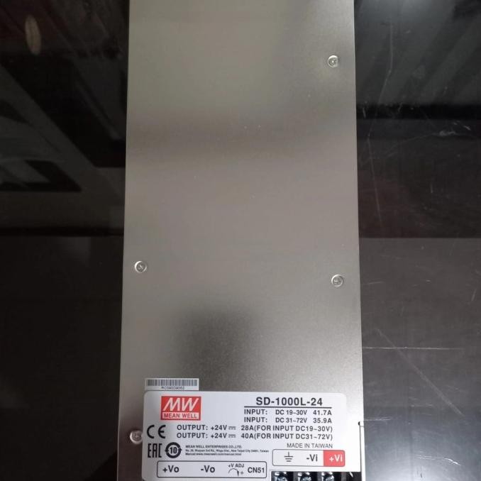 Terjangkau Power Supply Mean Well Sd-1000L-24 Input: 19-30Vdc 41,7A Output: 24Vdc