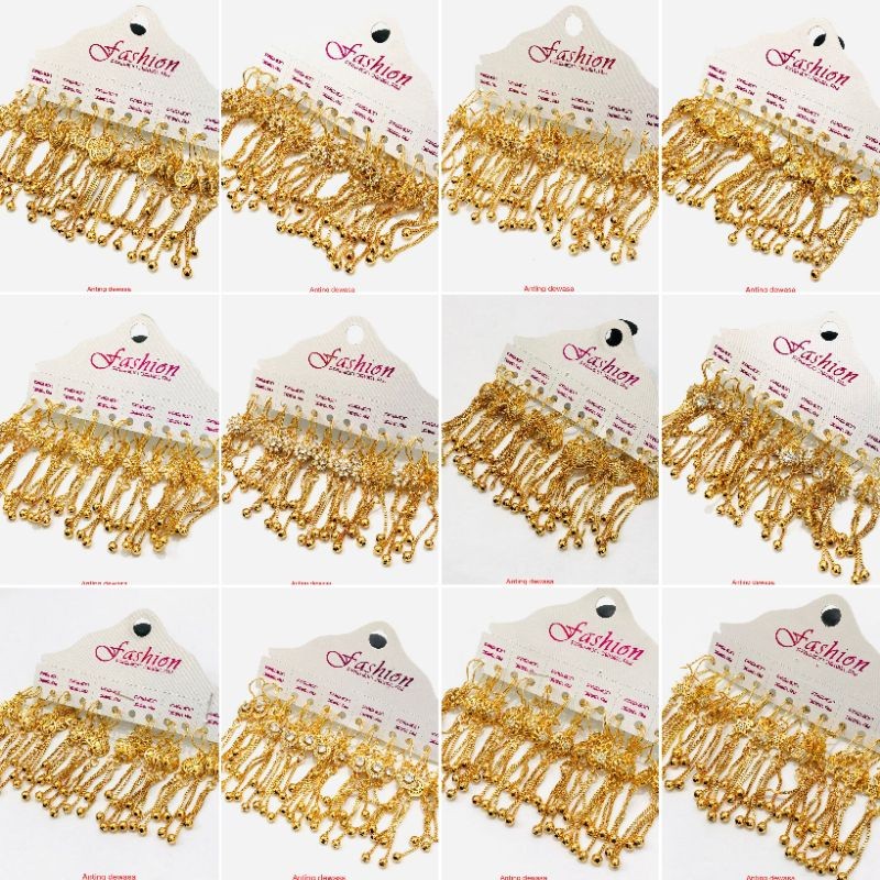 JelitaFash- perlusin/12pasang anting xuping jurai panjang/anting wanita dewasa remaja