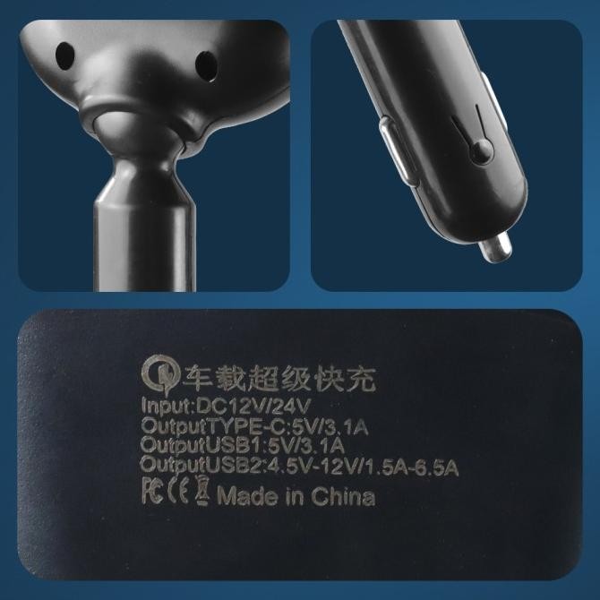 charger mobil dual usb dual lighter fast charging