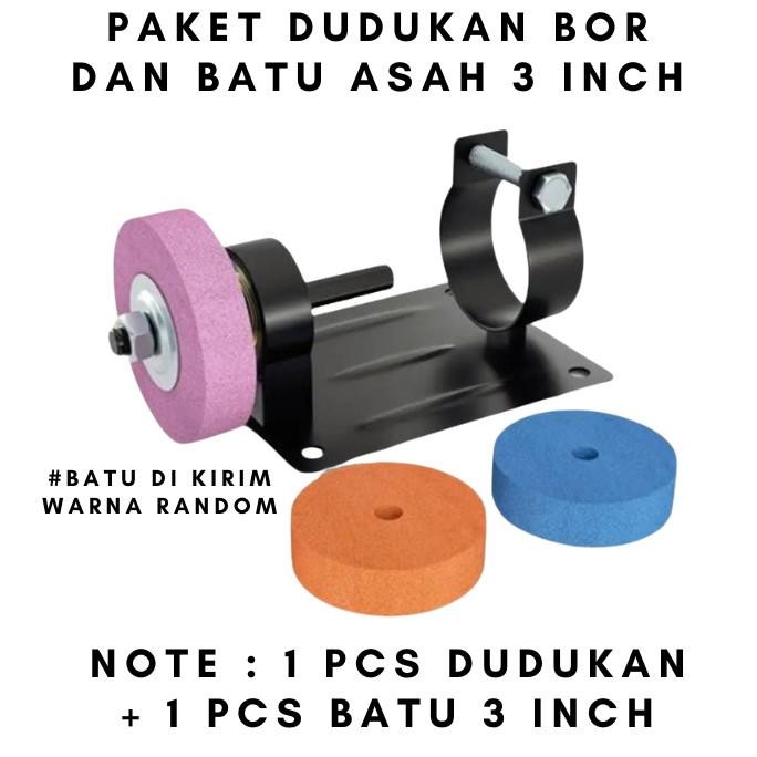 Dudukan Mesin Bor Tangan Jadi Gerinda Portable Gratis Batu Asah Poles Gerinda Mini 3 Inch Co