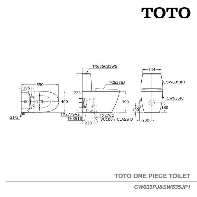 Murah Toto Closet Cw635Pj/635Jp1 (Strap) | Closet Duduk - Kloset Duduk