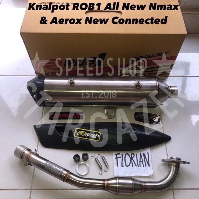 Knalpot ROB1 all New Nmax Aerox Connected Standart Racing Stainless