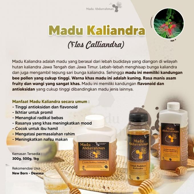 

1Kg Madu Kaliandra/Madu Abdurrahman/Raw Honey/Madu Murni/Madu Asli Best Seller