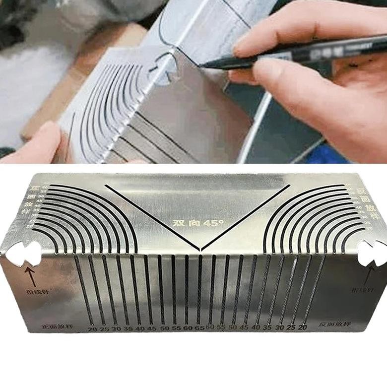 

Aluminum Alloy Multifunctional Precisionflex Angle Measuring Ruler Arc Marking Gauge Tool Degree Square Woodworking Angle Ruler