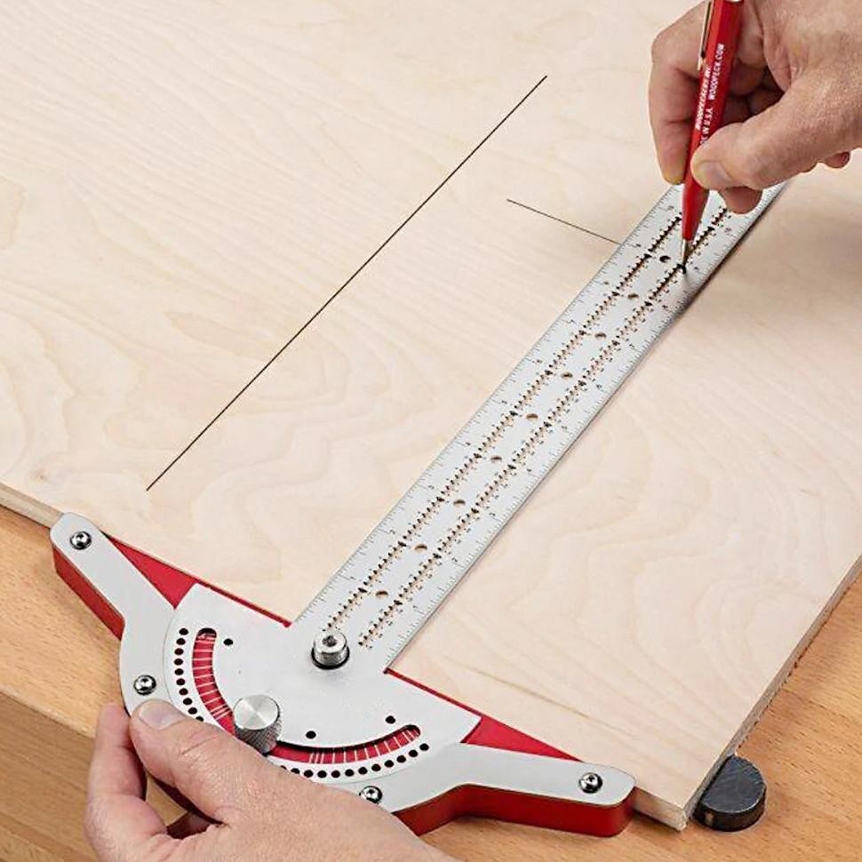 

Stainless Steel Angle Ruler 0-70 Degrees Protractors Measuring Gauging Tools Woodworking Scale Edge Ruler Marking Tool