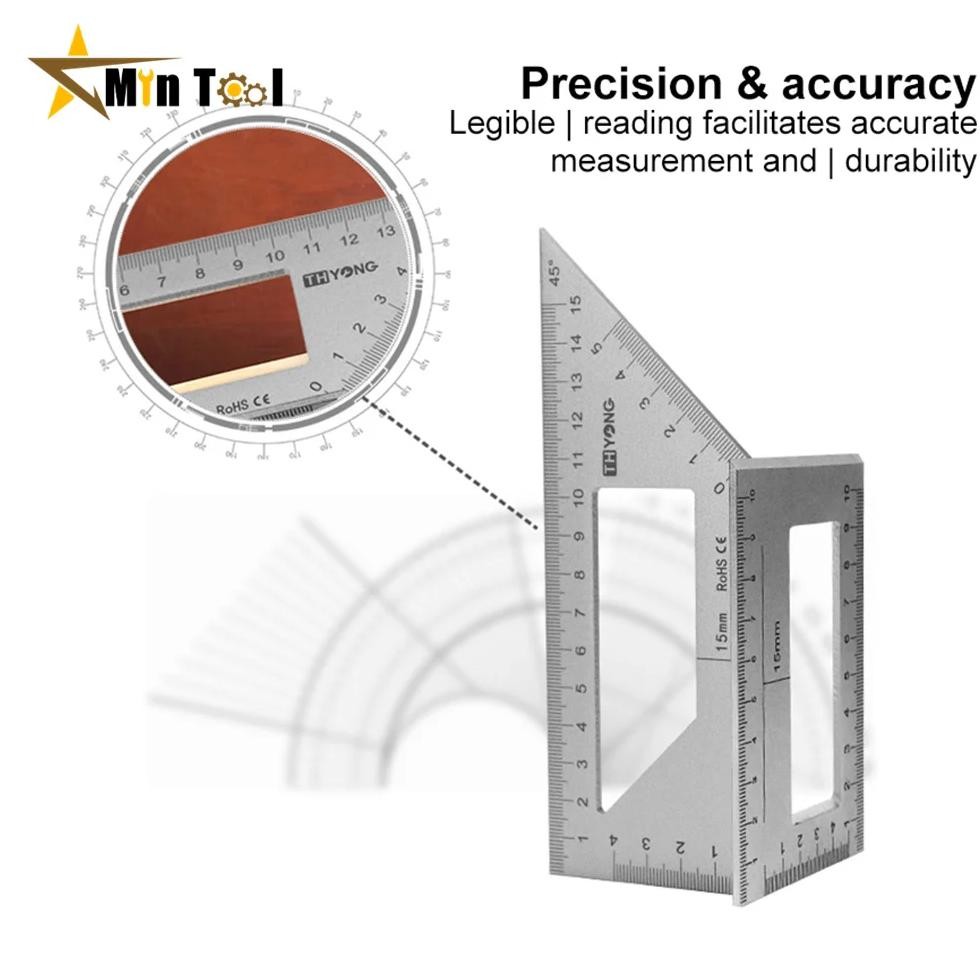 

Aluminum Alloy Wooden Square Multifunction Ruler 45 90 Degree Gauge Ruler Woodworking Tools For Diy Toy Handmade Hand Tool