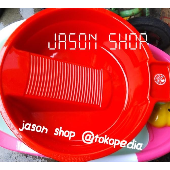 Bak plastik + gilasan/Bak cuci bulat Gajah