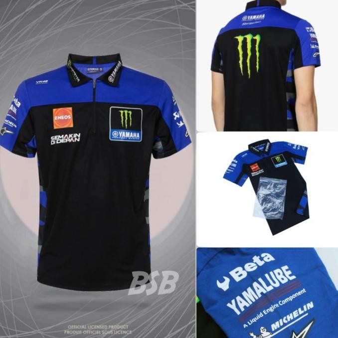 Sale Polo Shirt Yamaha Motogp 2023 / Kaos Polo Racing Pria Wanita Team Monster-Energy