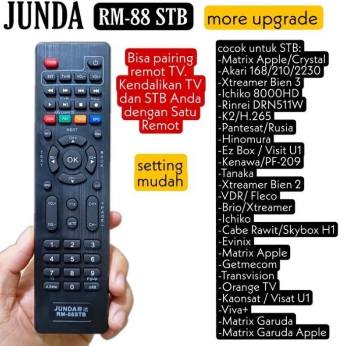 Remote Universal Remote Set Top Box DVB-T2 STB JUNDA RM-88 New-pairing murah