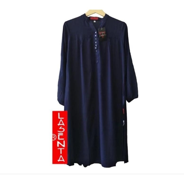 Tunik Polos Rayon Navy Dongker Tunik Katun Rayon Tunik Polos Jumbo Lasenta Tunik Wanita Tunik Polos 