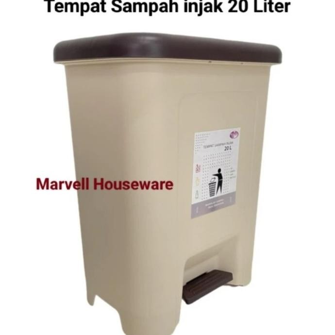 TEMPAT SAMPAH BULAT INJAK 20 liter ABU/TONG SAMPAH INJAK/DUSTBIN MPW
