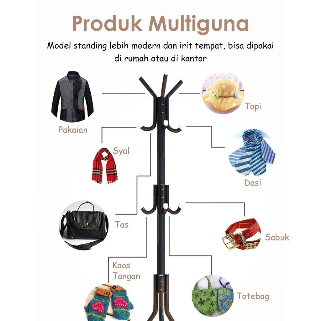 Berkualitas Bag Hanger /Standing Hanger /Gantungan Baju Tas Helm Jaket/ Cantolan Besi Serbaguna