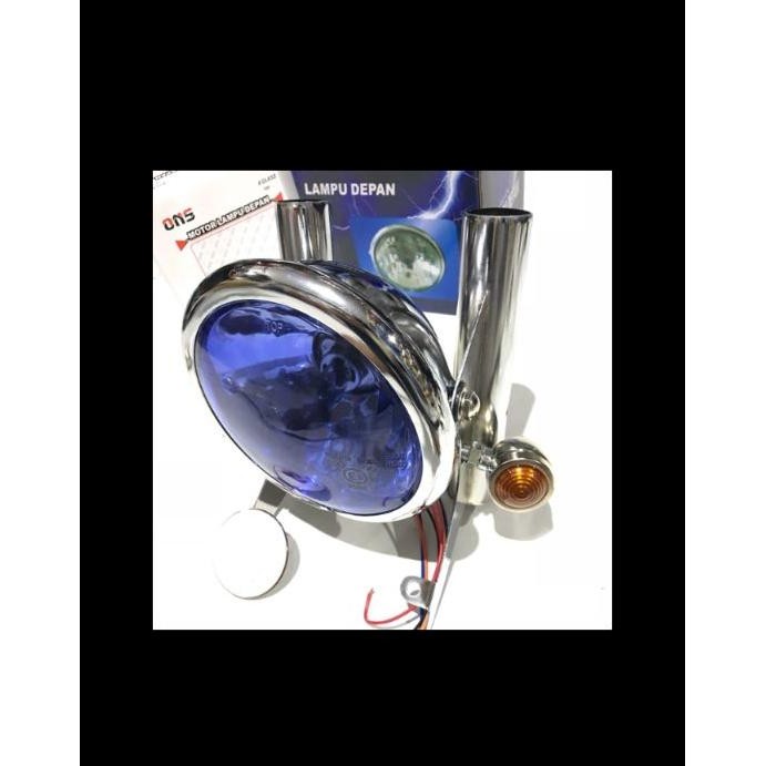 Paket Batok Kepala Lampu Depan CB Pesek Crome Plus Breket Slongsong Crom Plus Sen Bulat Mini Variasi