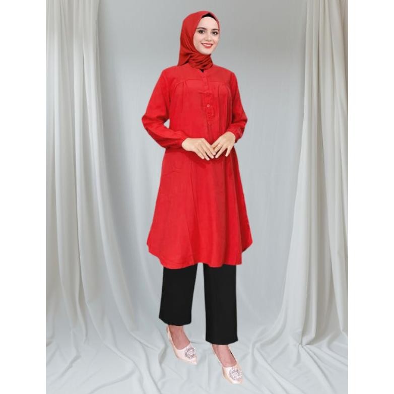 Tunik Katun Rayon - Tunik Katun Polos - Tunik Katun Wanita - Atasan Katun Tunik - Long Tunik Polos -