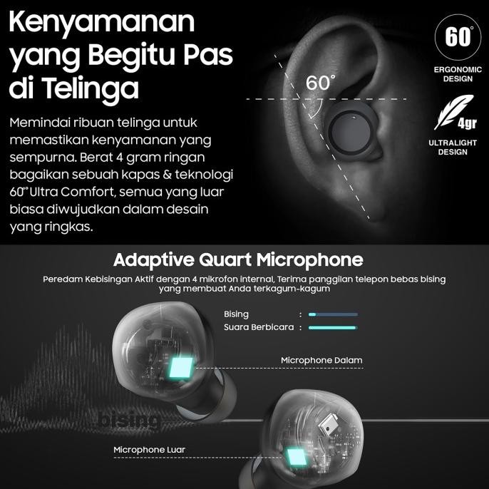 Budz Oska Earphone Bluetooth Headset TWS APTX Gaming Wireless Bass