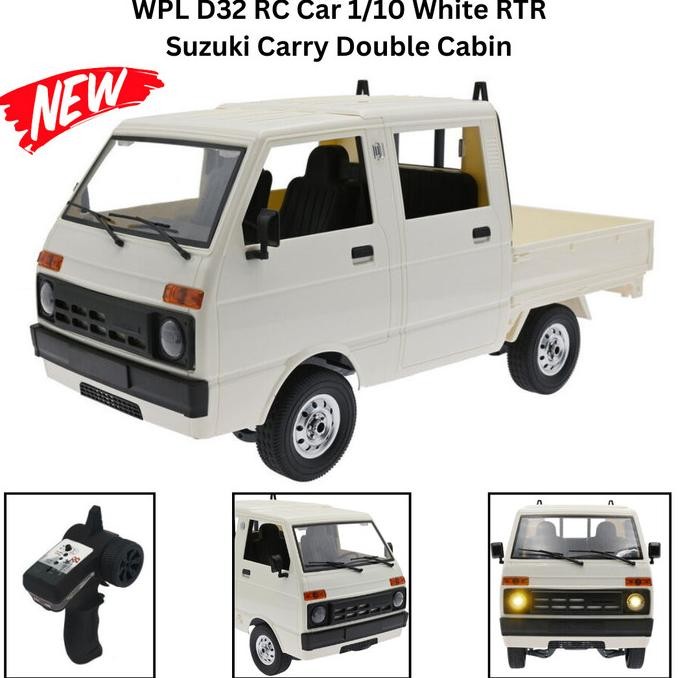 Wpl D32 Rc Car 1/10 White Rtr Suzuki Carry Double Cabin / Rc Drift Co