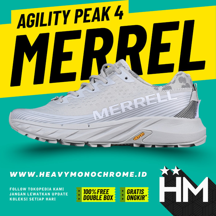 Merrel Agility Peak 4 Trail Run Shoes Sneaker Light Grey J068157 (Size 40-45)