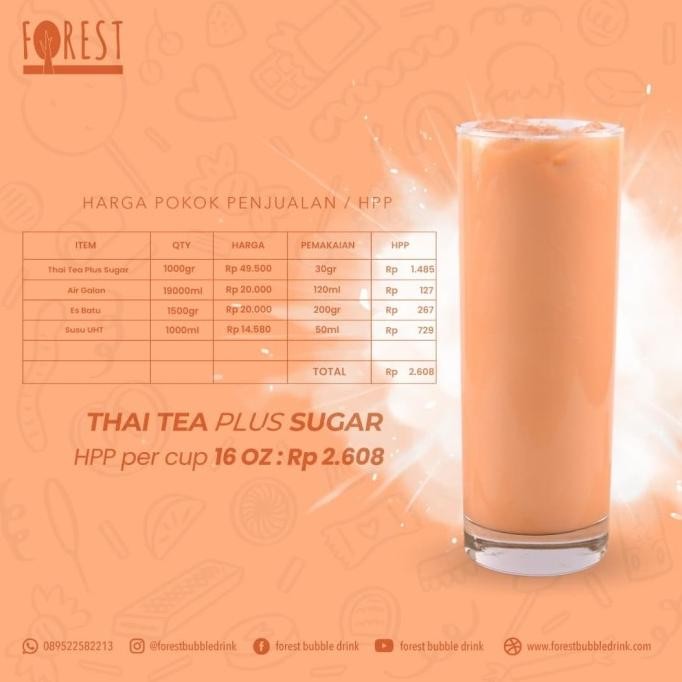 

Spesial Promo/ Bubuk Minuman Rasa Thai Tea 1000G Plus Gula - Forest Bubble Drink [Terlaris/Terbaru/Recommended]