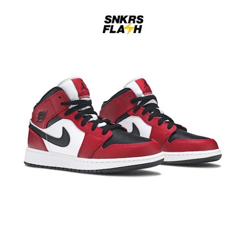AIR JORDAN  1 Mid Chicago Black Toe (Gs) Sepatu Sneakers Anak - 554725069 - Size 37.5