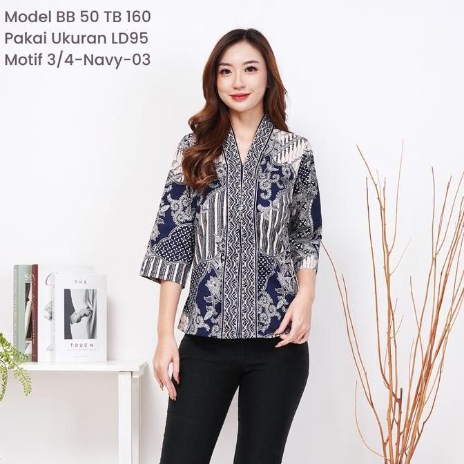 Grosir [Vera-Couple] Ld95-125 Blouse / Kemeja Batik Couple Katun Stretch Premium Jumbo Bigsize Busui