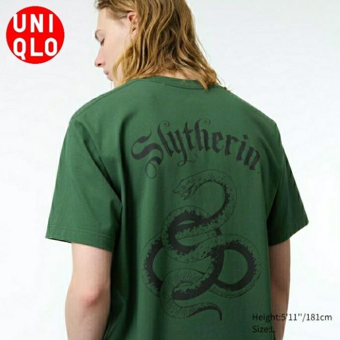 Kaos UT Harry Potter Lengan Pendek Slytherin Gryfindor Hufflepuff Tshirt UNIQLO Original Jastip