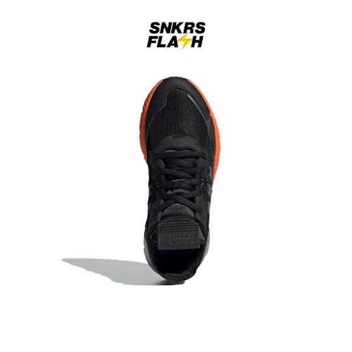 ADIDAS Nite Jogger Black Orange Silver Sepatu Sneakers Pria - FY3686 - Size 46