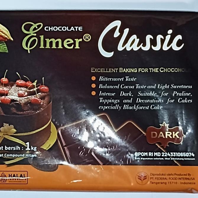 

Promo Elmer Chocolate / Coklat Compound Classic Dark 1 Kg
