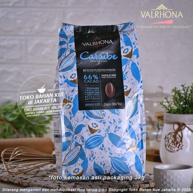 

Murah Valrhona Caraibe 66% Dark Chocolate Couverture 250Gr Repack Cokelat