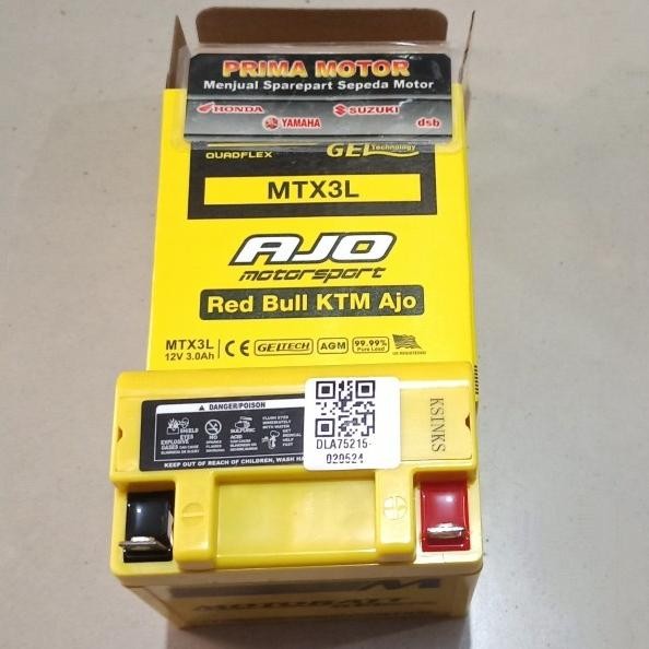AKI ACCU RX KING NINJA SATRIA 2T MOTOBATT AKI MOTOBATT MTX3L RX KING