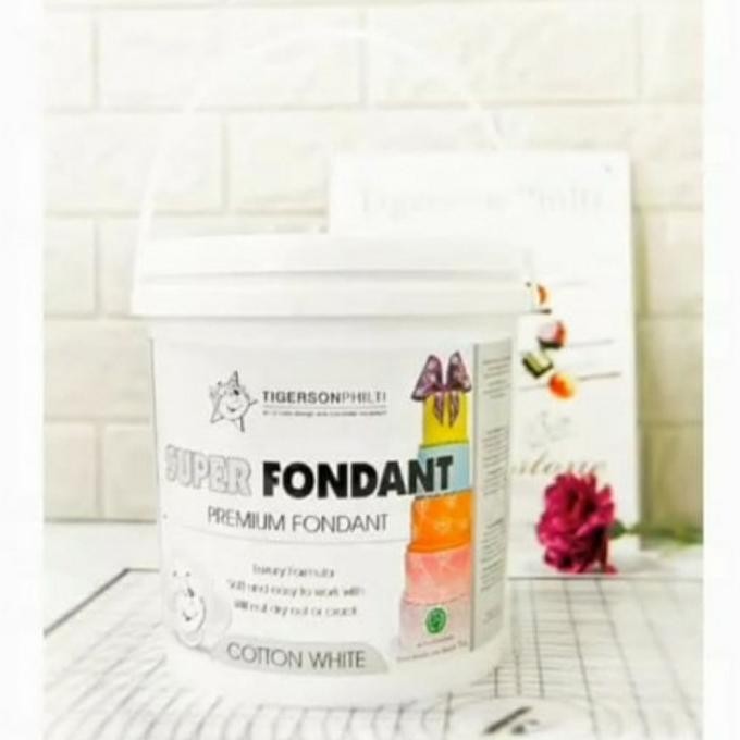

Murah Super Fondant Tigerson / Icing Fondant Premium - White Pail 5Kg