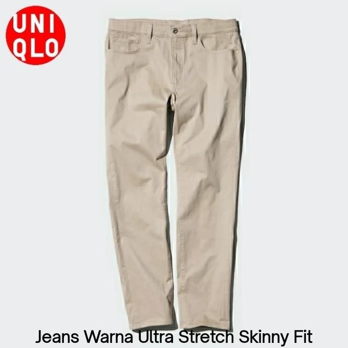 Celana Bahan Jeans Warna Ultra Stretch Skinny Fit UNIQLO Original Jastip