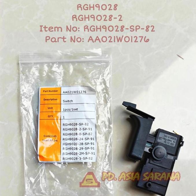 

Terlaris Switch Saklar INGCO RGH9028-SP-82 Trigger Rotary Hammer AA021W01276 SALE