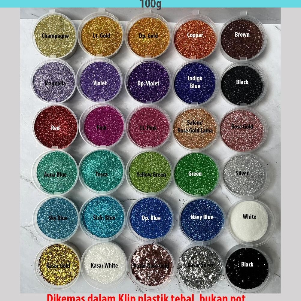 ukd- we-12 100g Glitter Bubuk Powder Gliter Serbuk Glitter Bahan Henna, Slime, Nail Art, Resin Sale 