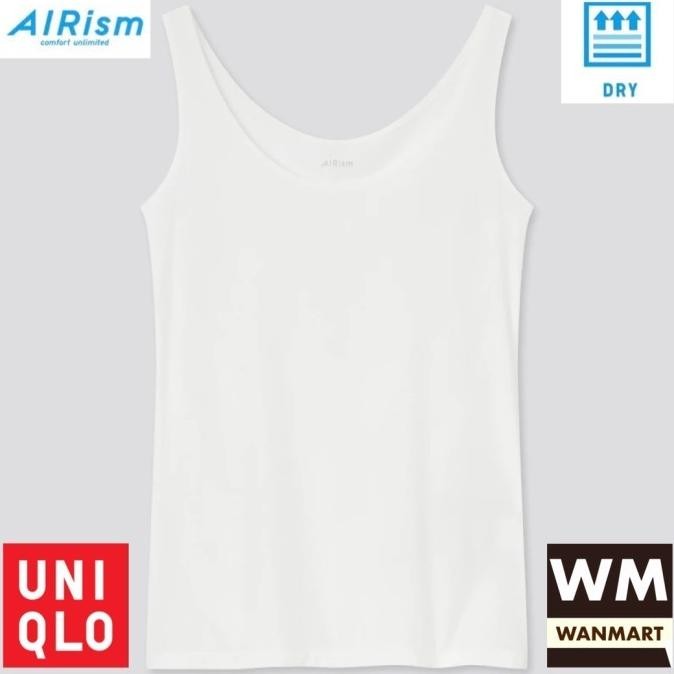 UNIQLO Women AIRism Atasan Tanpa Lengan Kaos Dalam Wanita White