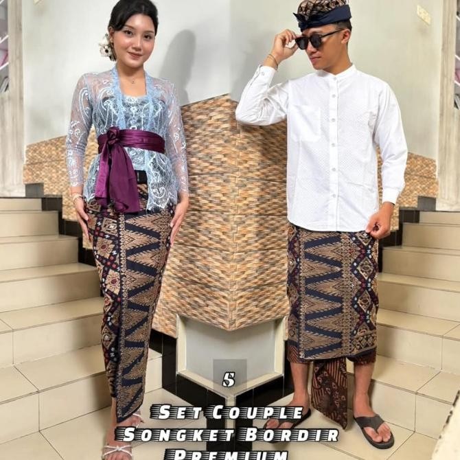 SET COUPLE BALI SONGKET BORDIR KAMEN UDENG SAPUT
