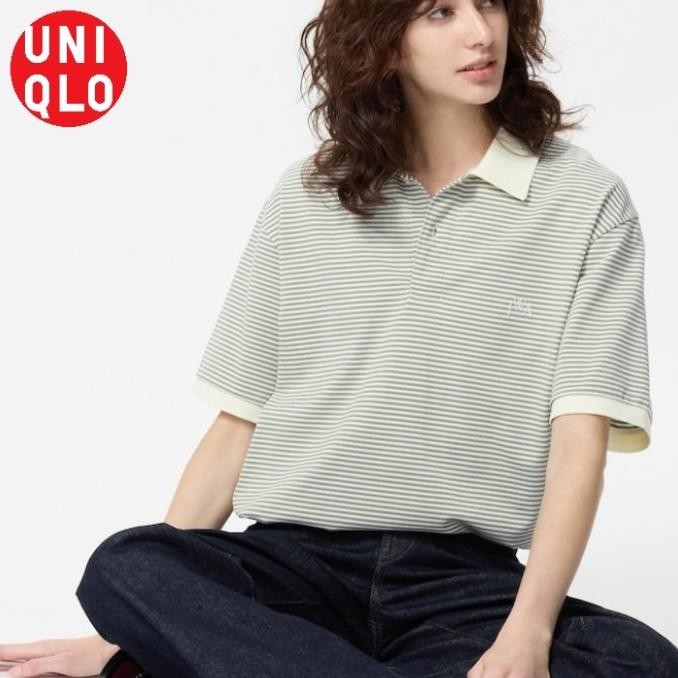 Kaos POLO Rugger Garis lengan pendek UNIQLO ORIGINAL UNISEX