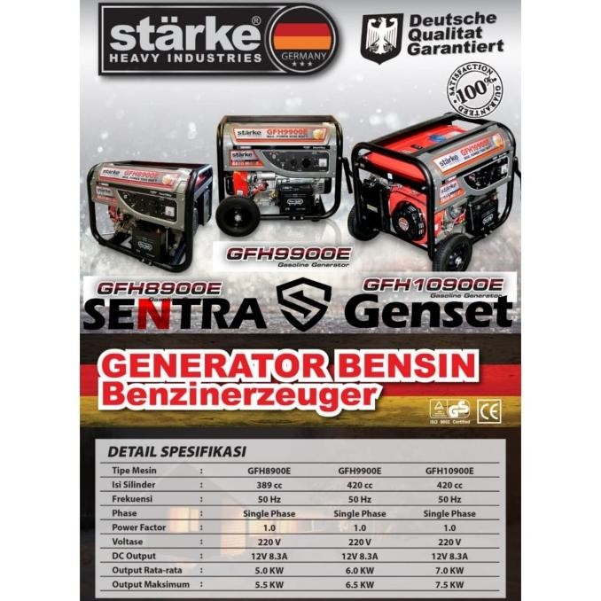 Genset Bensin 5000 5500 Watt Starke Gfh 8900E