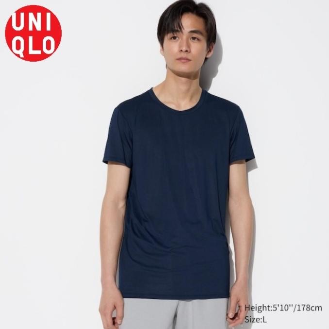 Kaos Airism Tshirt Kerah V Bulat Lengan PENDEk Dalaman UNIQLO ORIGINAL