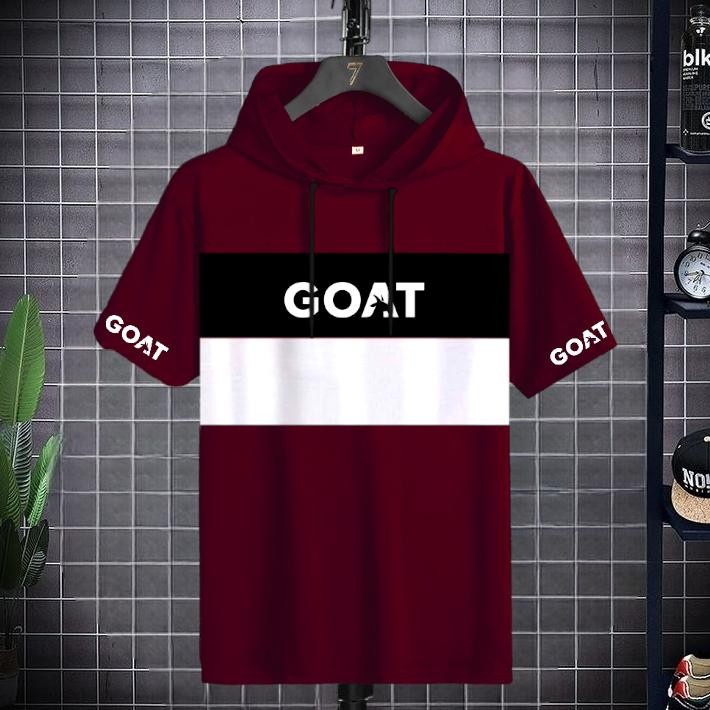 Hoodie Kaos Cowok Lengan Pendek Baju Sweater Pria Hoddie Raglan Goat