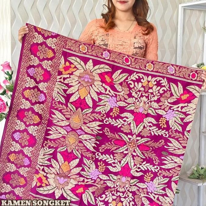 KAMEN BORDIR SONGKET BALI PRATIWI| KAMEN BORDIR LEMBARAN