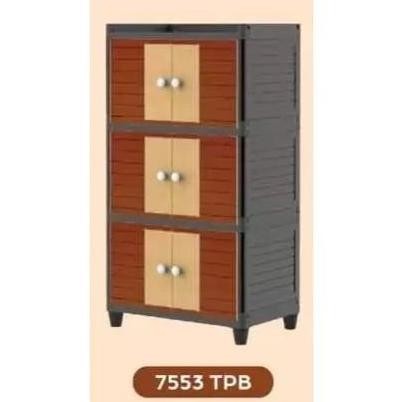 Nandos Fit Twin Box Lemari Pakaian / Lemari Plastik / Lemari Susun 3 Susun 4 susun 5 susun Motif TAG