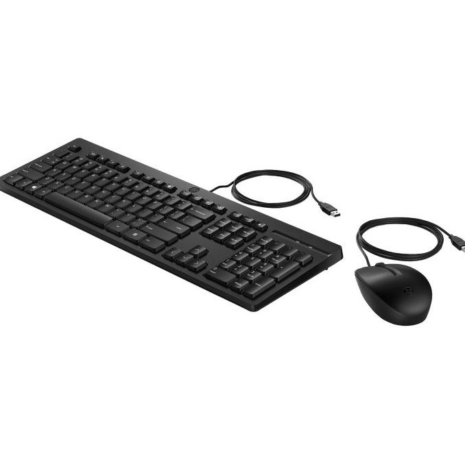 Murah Wired Mouse and Keyboard Combo HP 225 Black Wired USB Type-A 1200 DPI Non COD