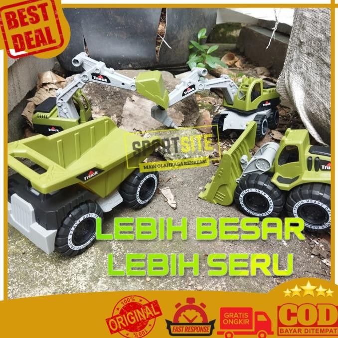 TERSEDIA Contruction Truck Mainan Anak Diecast Truk Konstruksi Plastik Besar