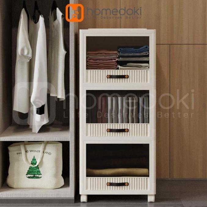 Lemari Plastik 5 Susun/Lemari Plastik Pakaian Lipat/Lemari Plastik Estetik/Lemari Plastik Portable