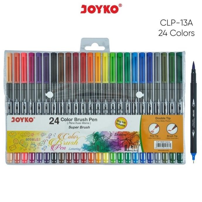 

Color Brush Pen / Pena Kuas Warna Joyko CLP-13A / 24 Warna / CLP 13 A by Radhiant official